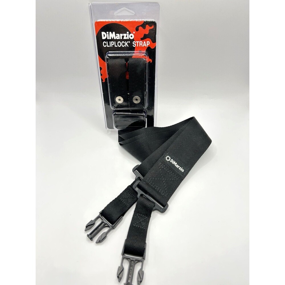 DiMarzio ClipLock Quick Release 2" Nylon Guitar Strap - BLACK, DD2200BK New